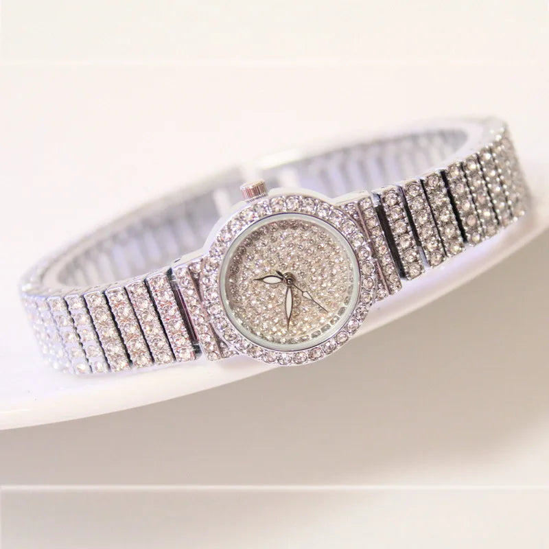 BS Women Watch Famous Luxury Brands Diamond Ladies Wrist Watches Female Small Wristwatch Rose Gold Watch Women Montre Femme