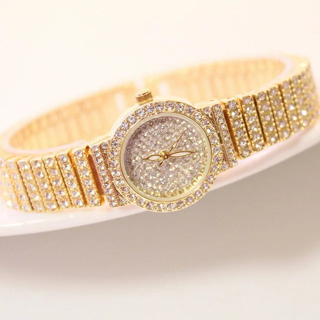 BS Women Watch Famous Luxury Brands Diamond Ladies Wrist Watches Female Small Wristwatch Rose Gold Watch Women Montre Femme