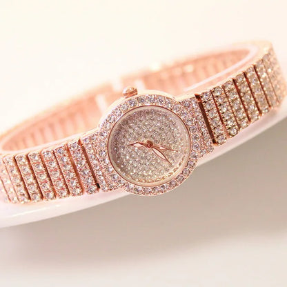 BS Women Watch Famous Luxury Brands Diamond Ladies Wrist Watches Female Small Wristwatch Rose Gold Watch Women Montre Femme