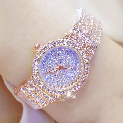 BS Women Watch Famous Luxury Brands Diamond Ladies Wrist Watches Female Small Wristwatch Rose Gold Watch Women Montre Femme