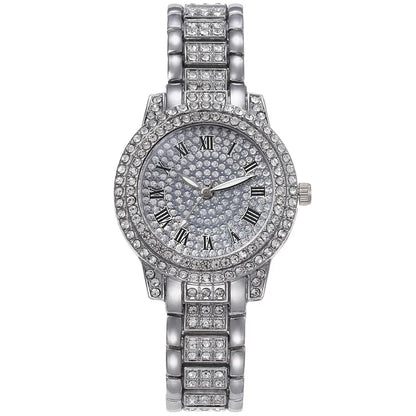 Montre de luxe en cristal pour femmes, Montre-bracelet à Quartz, décontractée, exquise