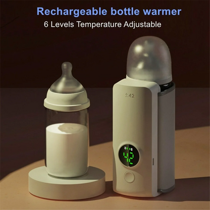 Bottle Heating Jacket 6Levels Adjustment Temperature Display Night Light Lighting Portable Baby Bottle Heater 6000Amh C