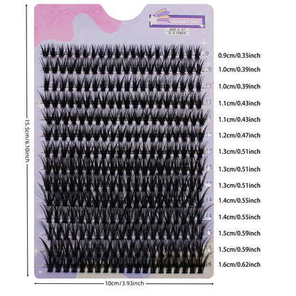 14 Rows 280 Clusters 40D Mix 9-16mm Cluster Lashes Extension Natural Thick Fake Eyelash 3D Strip Individual Lashes